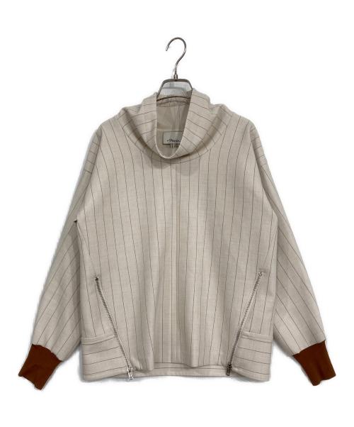 3.1 phillip lim（スリーワンフィリップリム）3.1 phillip lim (スリーワンフィリップリム) ストライプカウルネック長袖プルオーバー ベージュ サイズ:XSの古着・服飾アイテム