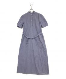 A.P.C.（アーペーセー）の古着「チェックプルオーバーロングワンピース」｜ブルー