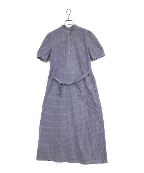 A.P.C.（アーペーセー）A.P.C. (アーペーセー) チェックプルオーバーロングワンピース ブルー サイズ:36の古着・服飾アイテム
