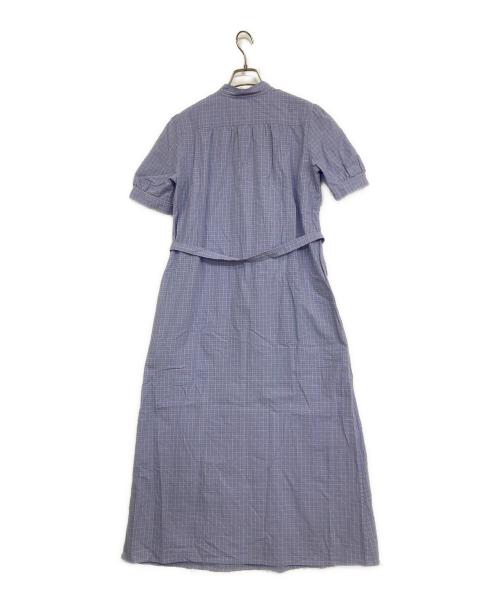 A.P.C.（アーペーセー）A.P.C. (アーペーセー) チェックプルオーバーロングワンピース ブルー サイズ:36の古着・服飾アイテム