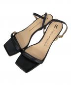 FABIO RUSCONIファビオルスコーニ）の古着「スクエアトゥアンクルストラップサンダル」｜ブラック