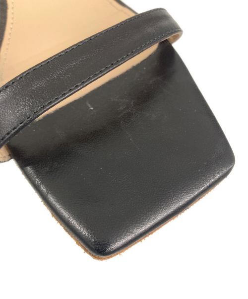 FABIO RUSCONI（ファビオルスコーニ）FABIO RUSCONI (ファビオルスコーニ) スクエアトゥアンクルストラップサンダル ブラック サイズ:37の古着・服飾アイテム