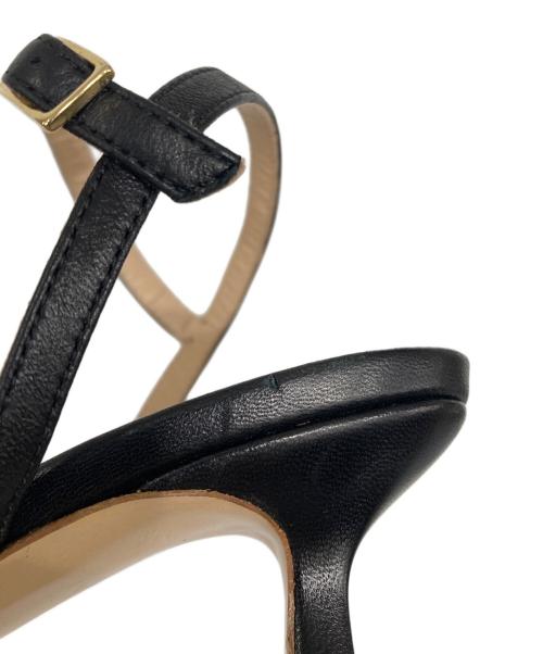 FABIO RUSCONI（ファビオルスコーニ）FABIO RUSCONI (ファビオルスコーニ) スクエアトゥアンクルストラップサンダル ブラック サイズ:37の古着・服飾アイテム