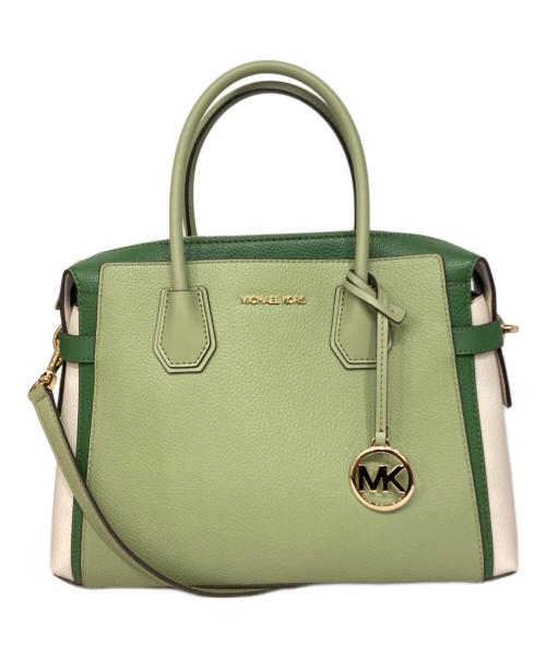 MICHAEL KORS（マイケルコース）MICHAEL KORS (マイケルコース) Mercer Medium Color-Block Belted Satchel グリーンの古着・服飾アイテム