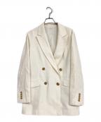 23区ニジュウサンク）の古着「ウールリネンツイル ジャケット」｜ベージュ