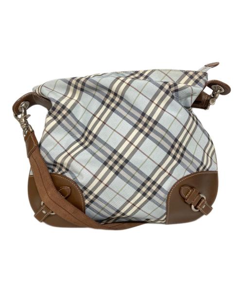 BURBERRY BLUE LABEL（バーバリー ブルー レーベル）BURBERRY BLUE LABEL (バーバリーロンドンブルーレーベル) チェック柄ショルダーバッグ スカイブルーの古着・服飾アイテム