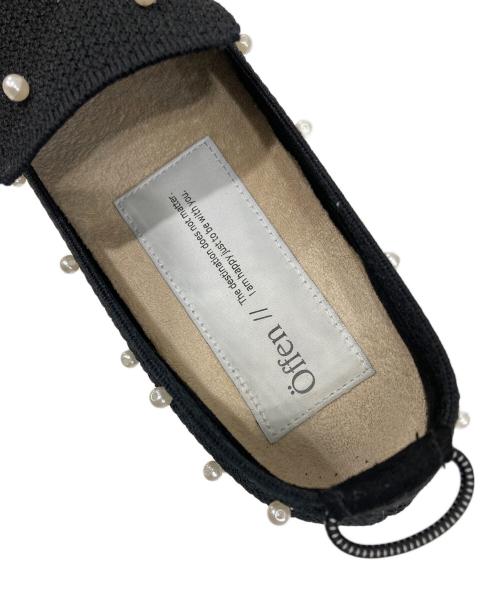 offen（オッフェン）offen (オッフェン) パールフラットシューズ ブラック サイズ:41の古着・服飾アイテム