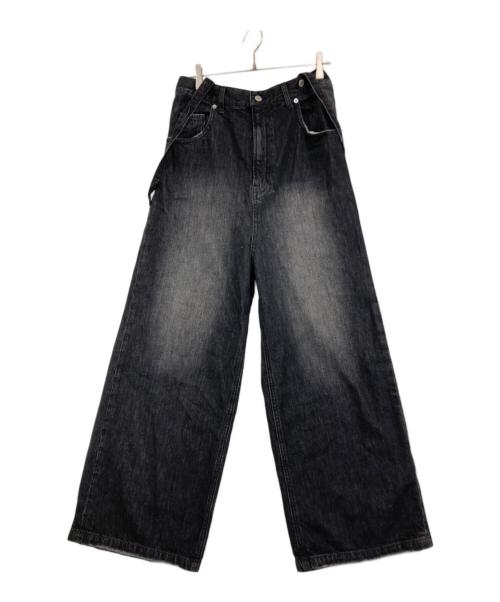 BARNYARDSTORM（バンヤードストーム）BARNYARDSTORM (バンヤードストーム) サスペンダー付きワイドパンツ ブラック サイズ:1の古着・服飾アイテム