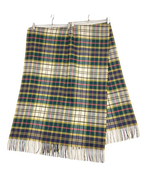 JOHNSTONS OF ELGIN（ジョンストンズオブエルガン）JOHNSTONS OF ELGIN (ジョンストンズオブエルガン) カシミヤ大判ストール グリーン×イエローの古着・服飾アイテム