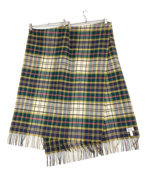 JOHNSTONS OF ELGIN（ジョンストンズオブエルガン）JOHNSTONS OF ELGIN (ジョンストンズオブエルガン) カシミヤ大判ストール グリーン×イエローの古着・服飾アイテム