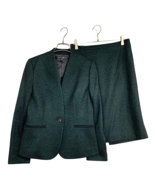 INDIVI（インディヴィ）INDIVI (インディヴィ) セットアップ グリーン サイズ:JK38　PT40の古着・服飾アイテム