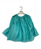 NOLLEY'Sノーリーズ）の古着「ソフトオーガンジー2WAYブラウス」｜エメラルドグリーン