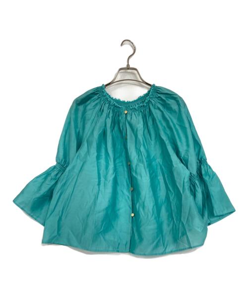 NOLLEY'S（ノーリーズ）NOLLEY'S (ノーリース) ソフトオーガンジー2WAYブラウス エメラルドグリーン サイズ:38の古着・服飾アイテム