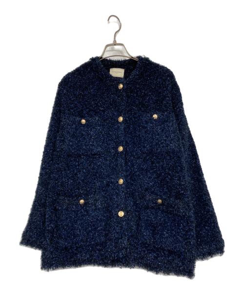 UNITED ARROWS（ユナイテッドアローズ）UNITED ARROWS (ユナイテッドアローズ) ツイードメタルボタンカーディガンジャケット ネイビー サイズ:FREEの古着・服飾アイテム