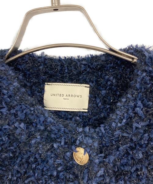 UNITED ARROWS（ユナイテッドアローズ）UNITED ARROWS (ユナイテッドアローズ) ツイードメタルボタンカーディガンジャケット ネイビー サイズ:FREEの古着・服飾アイテム