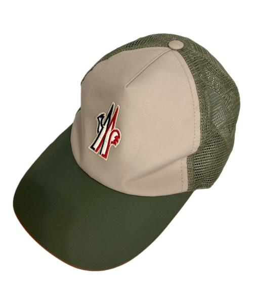 MONCLER（モンクレール）MONCLER (モンクレール) Grenoble Baseball Cap/ベースボールキャップ ベージュ×グリーンの古着・服飾アイテム