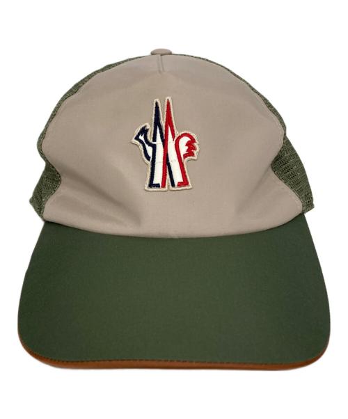 MONCLER（モンクレール）MONCLER (モンクレール) Grenoble Baseball Cap/ベースボールキャップ ベージュ×グリーンの古着・服飾アイテム