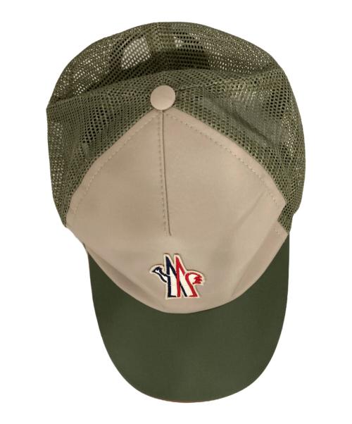 MONCLER（モンクレール）MONCLER (モンクレール) Grenoble Baseball Cap/ベースボールキャップ ベージュ×グリーンの古着・服飾アイテム