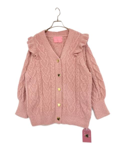 gelato pique（ジェラートピケ）gelato pique (ジェラートピケ) ハートアランフリルカーディガン×パンツセット ピンク サイズ:Fの古着・服飾アイテム