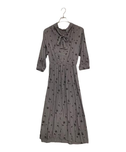 UNTITLED（アンタイトル）UNTITLED (アンタイトル) 小花柄ハイネックワンピース グレー サイズ:Sの古着・服飾アイテム