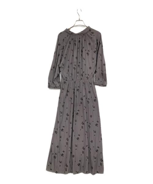 UNTITLED（アンタイトル）UNTITLED (アンタイトル) 小花柄ハイネックワンピース グレー サイズ:Sの古着・服飾アイテム