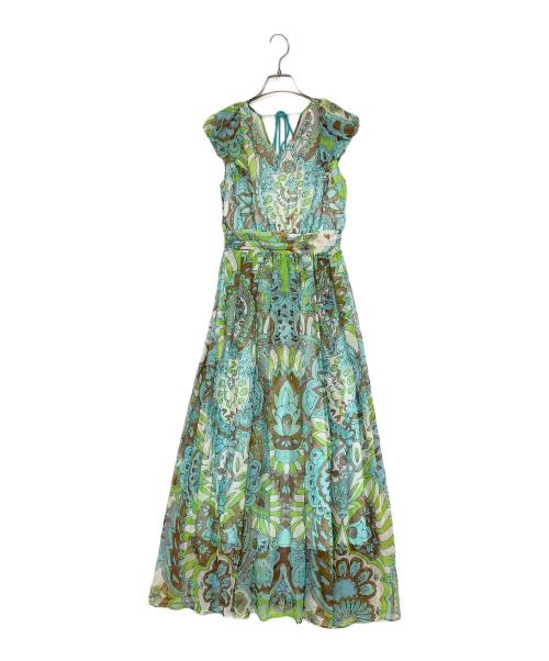 ANAYI（アナイ）ANAYI (アナイ) アラベスクプリントマキシフレア ワンピース グリーン サイズ:36の古着・服飾アイテム