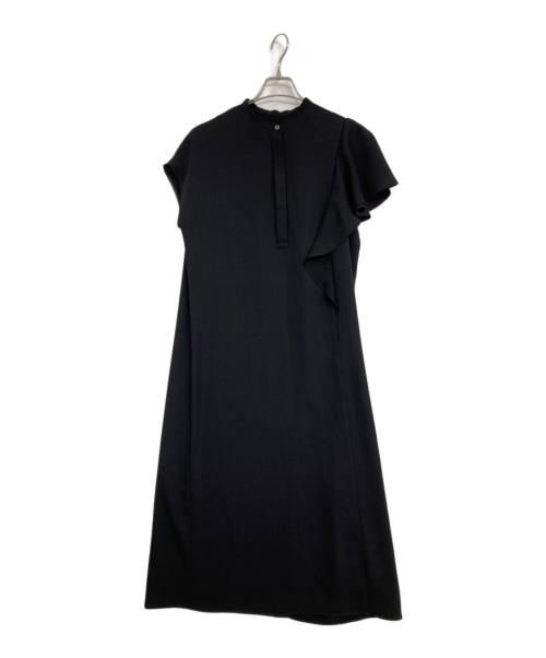 icB（アイシービー）icB (アイシービー) エステルダブルクロス ラッフルスリーブワンピース ブラック サイズ:6の古着・服飾アイテム