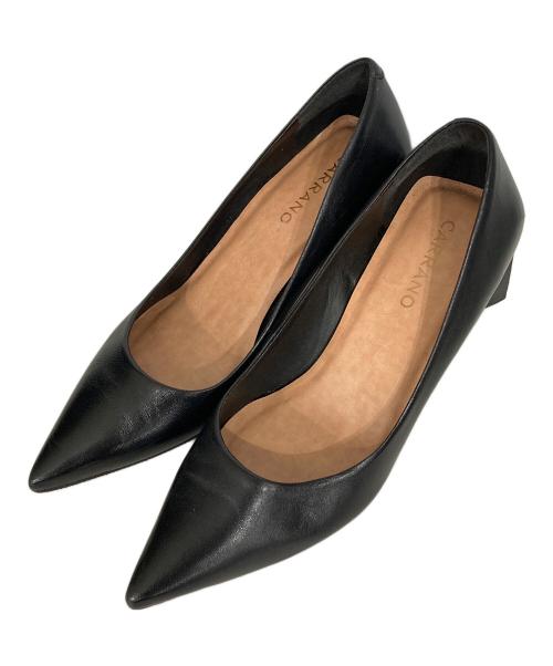 CARRANO（カラーノ）CARRANO (カラーノ) トライアングルヒールポインテッドパンプス ブラック サイズ:US7の古着・服飾アイテム