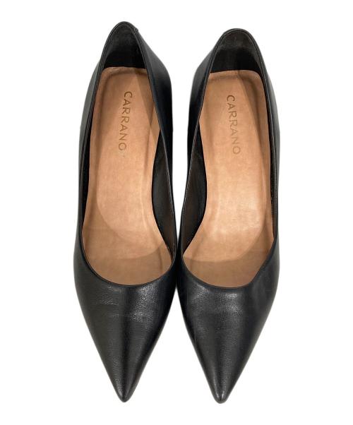 CARRANO（カラーノ）CARRANO (カラーノ) トライアングルヒールポインテッドパンプス ブラック サイズ:US7の古着・服飾アイテム