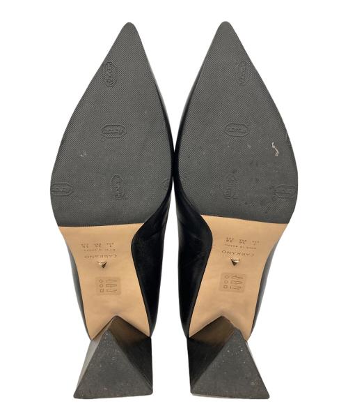 CARRANO（カラーノ）CARRANO (カラーノ) トライアングルヒールポインテッドパンプス ブラック サイズ:US7の古着・服飾アイテム