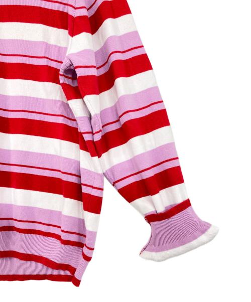 SUPREME（シュプリーム）SUPREME (シュプリーム) STRIPE ZIP L/S POLO/ストライプジップ長袖ポロ パープル×レッド サイズ:Mの古着・服飾アイテム