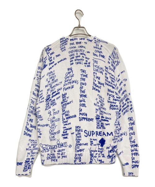 SUPREME（シュプリーム）SUPREME (シュプリーム) GONZ POEMS SWEATER/ゴンズポエムズセーター  ホワイト×ブルー サイズ:Sの古着・服飾アイテム