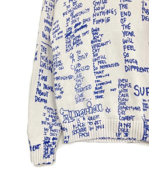 SUPREME（シュプリーム）SUPREME (シュプリーム) GONZ POEMS SWEATER/ゴンズポエムズセーター  ホワイト×ブルー サイズ:Sの古着・服飾アイテム