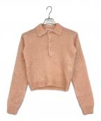AURALEEオーラリー）の古着「BRUSHED SUPER KID MOHAIR KNIT SHORT POLO」｜ピンク