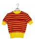 MIU MIU（ミュウミュウ）の古着「半袖ウールニット」｜イエロー×レッド