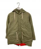 maison kitsuneメゾンキツネ）の古着「中綿フーデッドジャケット」｜カーキ