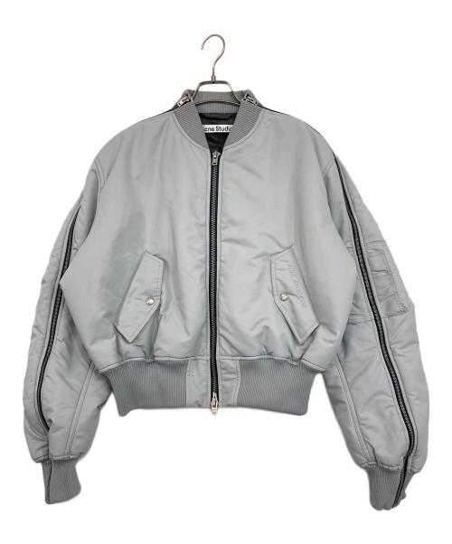 Acne studios（アクネ ストゥディオス）ACNE STUDIOS (アクネ ストゥディオス) ジップアップボンバージャケット ブルーグレー サイズ:36の古着・服飾アイテム