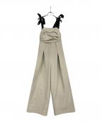 Andequalアンドコール）の古着「ribbon shoulder combinaison」｜ベージュ
