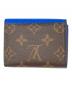 LOUIS VUITTON (ルイ ヴィトン) ポルトフォイユ・ゾエ ブルー×ブラウン：37000円