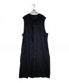 Yohji Yamamoto pour hommeヨウジヤマモト プールオム）の古着「SOFT VAIL NO SLEEVE PRINTED CD/ノースリーブカーディガン」｜ブラック