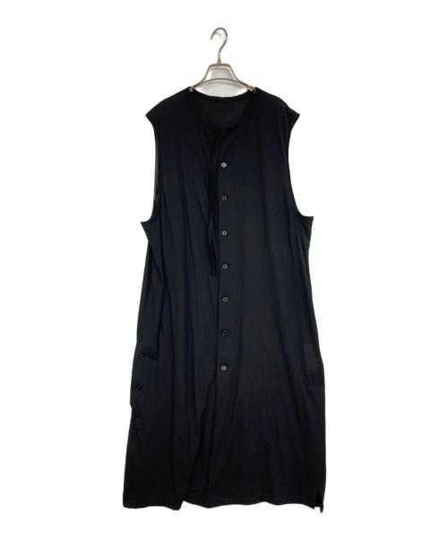 Yohji Yamamoto pour homme（ヨウジヤマモト プールオム）Yohji Yamamoto pour homme (ヨウジヤマモト プールオム) SOFT VAIL NO SLEEVE PRINTED CD/ノースリーブカーディガン ブラック サイズ:3の古着・服飾アイテム