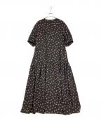 Spick and Spanスピック＆スパン）の古着「スモールフラワーロングドレス」｜ブラック