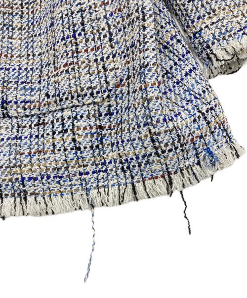 journal standard L'essage（ジャーナルスタンダード レサージュ）journal standard L'essage (ジャーナルスタンダード レサージュ) GIOLICA ラメツイードBIGジャケット ブルー×ホワイト サイズ:記載なしの古着・服飾アイテム