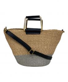 VIOLAd'ORO（ヴィオラドーロ）の古着「2WAYカゴバッグ」｜ベージュ×シルバー