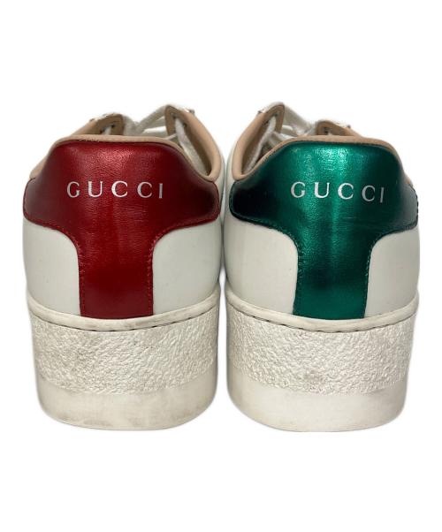 GUCCI（グッチ）GUCCI (グッチ) Ace シェリーラインプラットフォームスニーカー ホワイト サイズ:36の古着・服飾アイテム