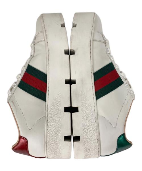 GUCCI（グッチ）GUCCI (グッチ) Ace シェリーラインプラットフォームスニーカー ホワイト サイズ:36の古着・服飾アイテム