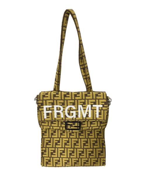 FENDI（フェンディ）FENDI (フェンディ) FRGMT (フラグメントデザイン) バゲットバッグ イエロー×ブラウンの古着・服飾アイテム