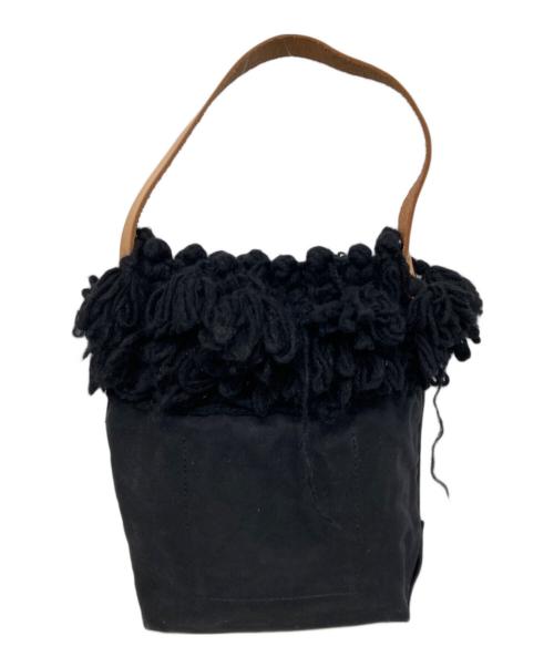 tricot COMME des GARCONS（トリココムデギャルソン）tricot COMME des GARCONS (トリココムデギャルソン) TEMBEA (テンベア) キャンバス×ニットトートバッグ ブラックの古着・服飾アイテム