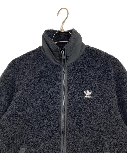 adidas（アディダス）adidas (アディダス) テディフリース フルジップジャケット ブラック サイズ:Mの古着・服飾アイテム