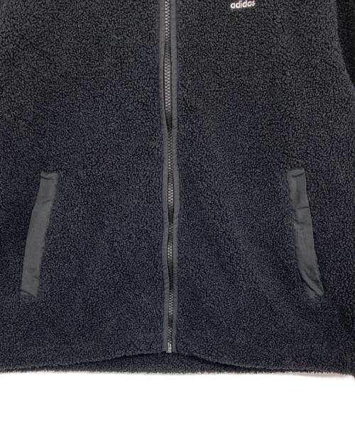 adidas（アディダス）adidas (アディダス) テディフリース フルジップジャケット ブラック サイズ:Mの古着・服飾アイテム
